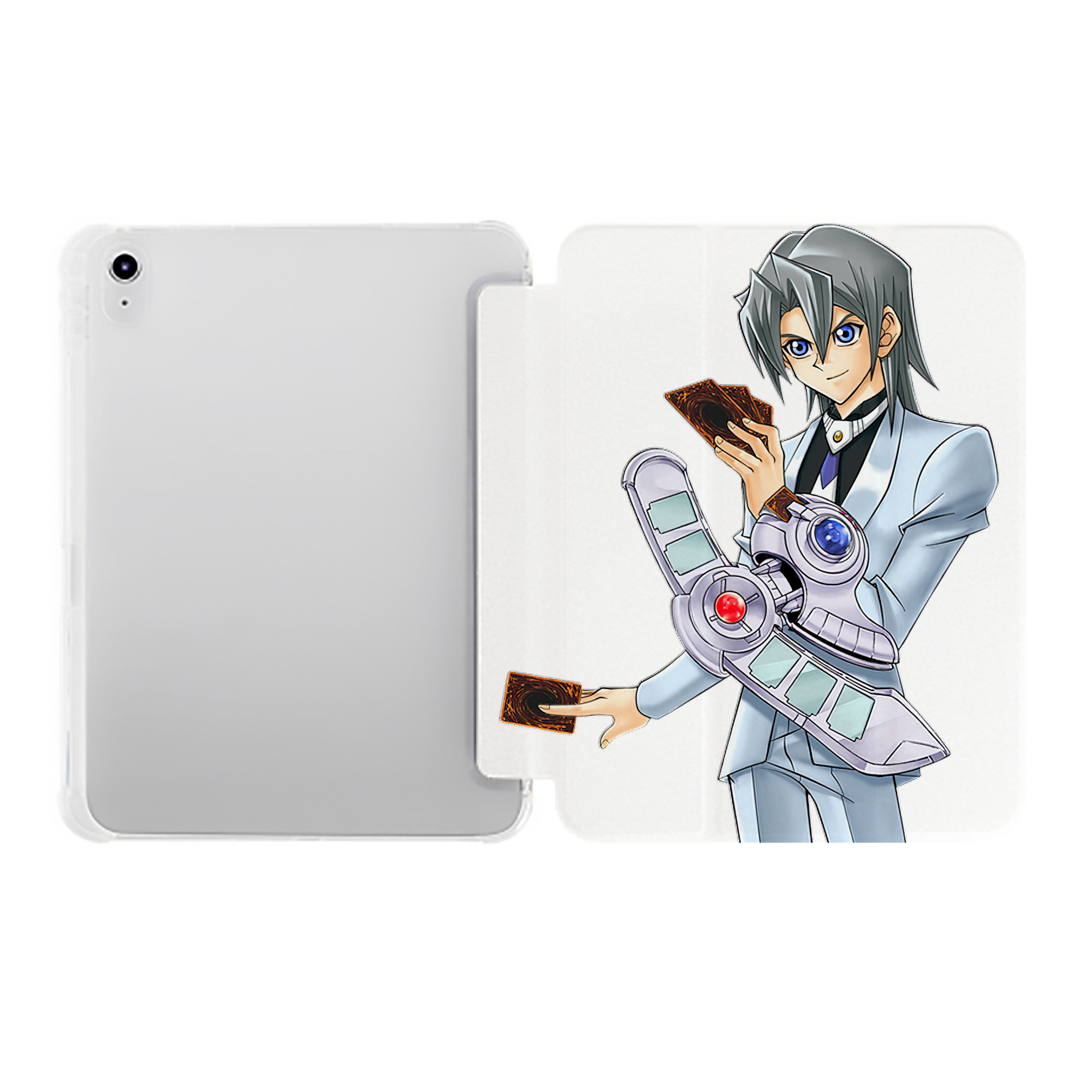 （画像用） 遊☆戯☆王 Yu-Gi-Oh! IPad ケース ペン収納付き 三つ折りスタンド PUレザー×シリコン 対応機種9.5/10.5/10.9インチ